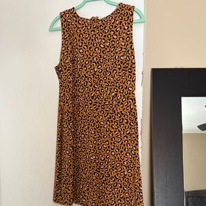 Old Navy Leopard Print Sleeveless Shift Dress. Sz L. Good structure- wash n wear